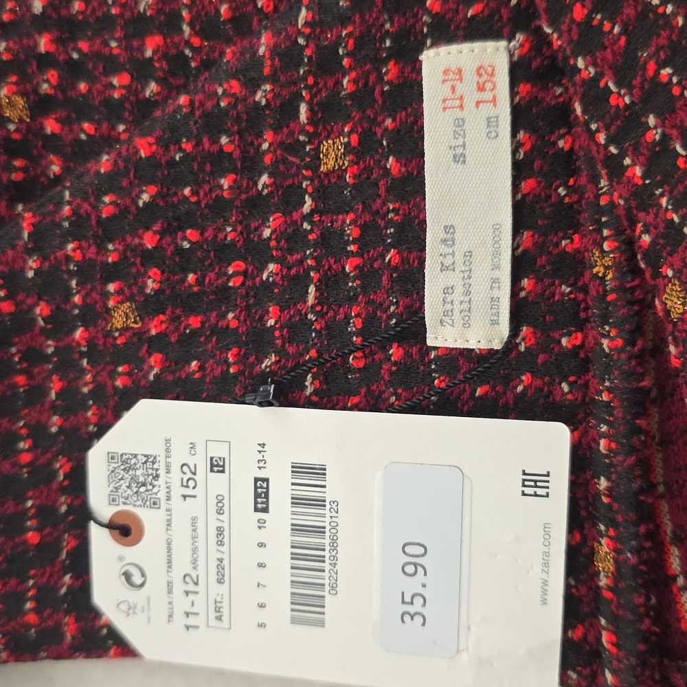 Zara Girl's Chic Tweed Pinafore Dress Size 11-12 - Picture 6 of 6
